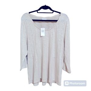 J. Jill Long Sleeve 100% Cotton/Modal Crewneck‎ Tunic Top. Size Medium. Classic.